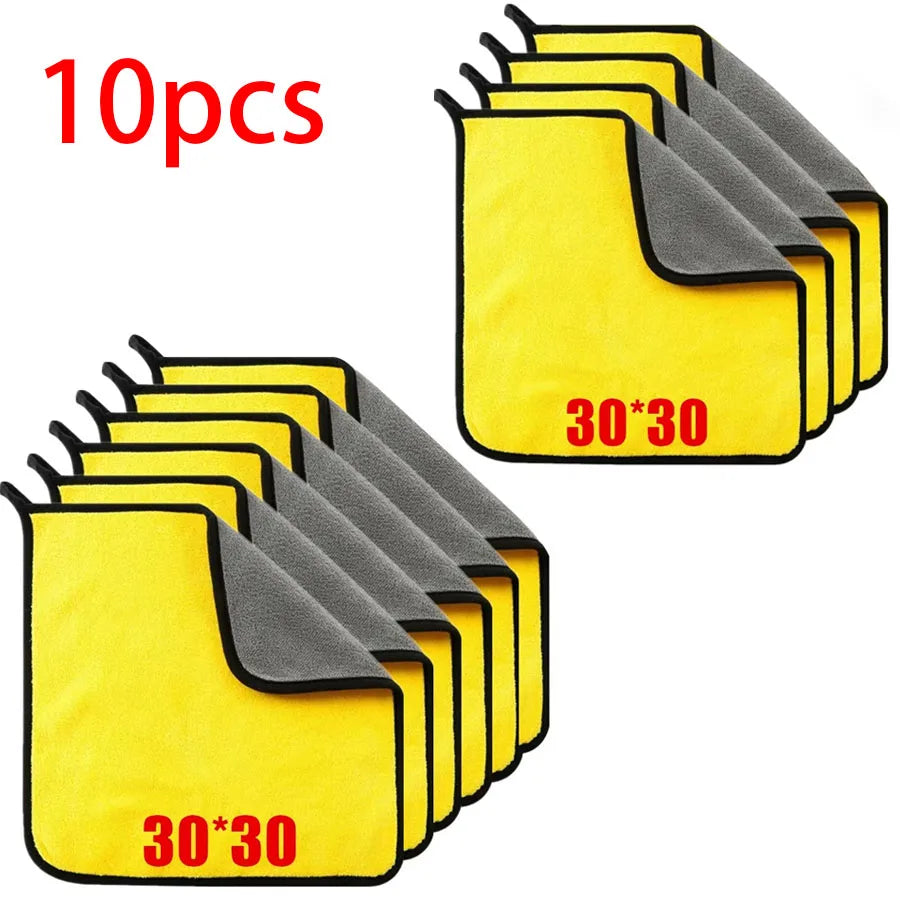 1/2/6/10pcs Microfiber Cleaning Towel Thicken Soft Drying