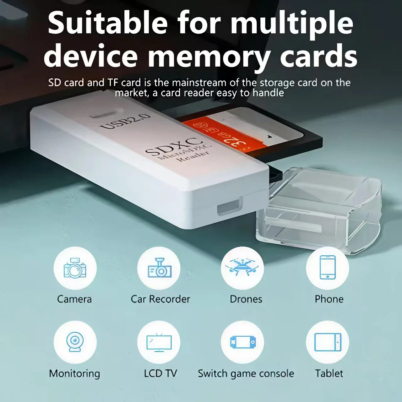 2 in 1 USB 3.0 Card Reader Micro TF sd card Reader usb adapter High Speed Cardrea