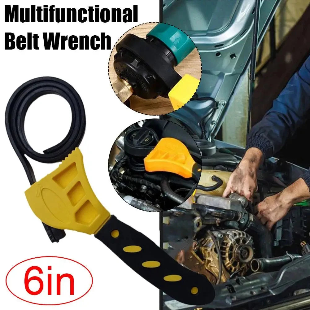 Multifunctional Belt Wrench Adjustable Rubber Strap Disassembly 6in