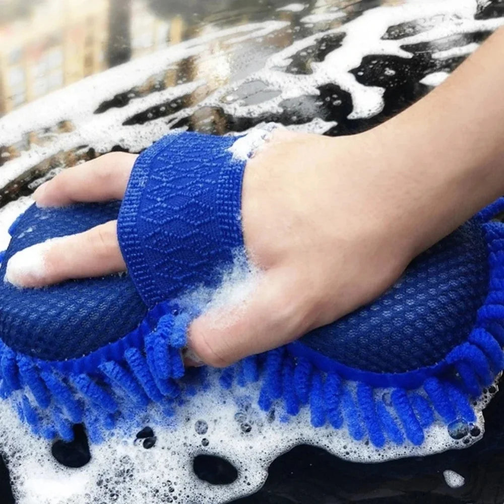 Superfiber Gloves Modeling Car Wash Sponge Clean Car Care Details