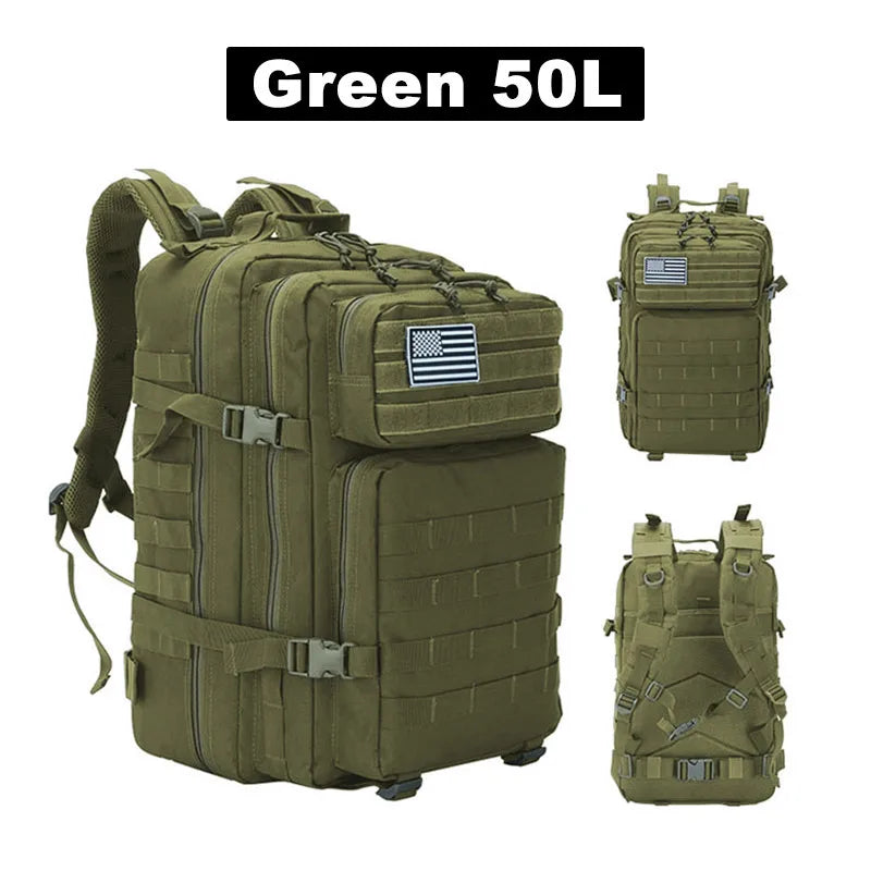 50L Tactical Backpack Men's Travel Large Capacity Rucksacks Men