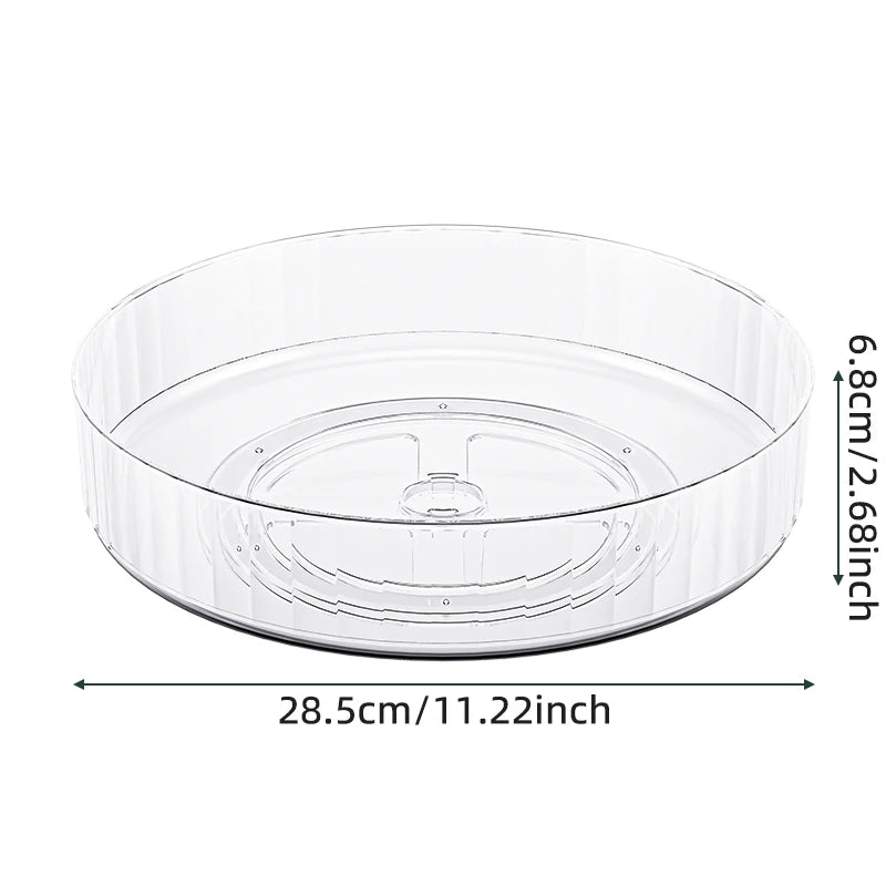 360° Rotating Tray Lazy Susan Fridge Organizer Turntable Storage Tray Clear Food Storage Organizer Spice r