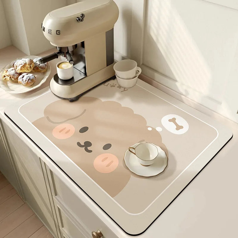 Super Absorbent Large Kitchen Absorbent Mat Antiskid Draining Coffee Dish Drying Mat