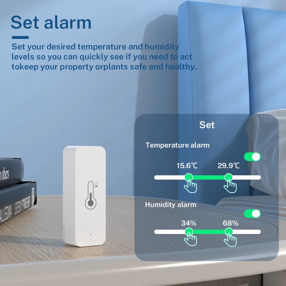 Sensor WiFi de Temperatura y Humedad Tuya IP65 compatible con Alexa y Google Home