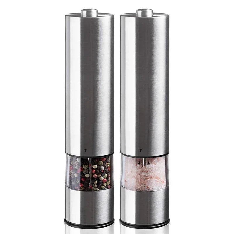 Electric Salt Pepper Grinder Set One Handed Operation Stainless