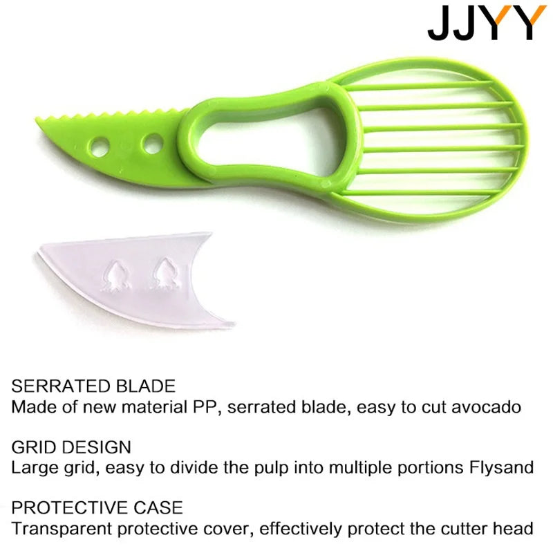 JJYY 3 In 1 Avocado Slicer Shea Corer Butter Fruit Peeler Cutter
