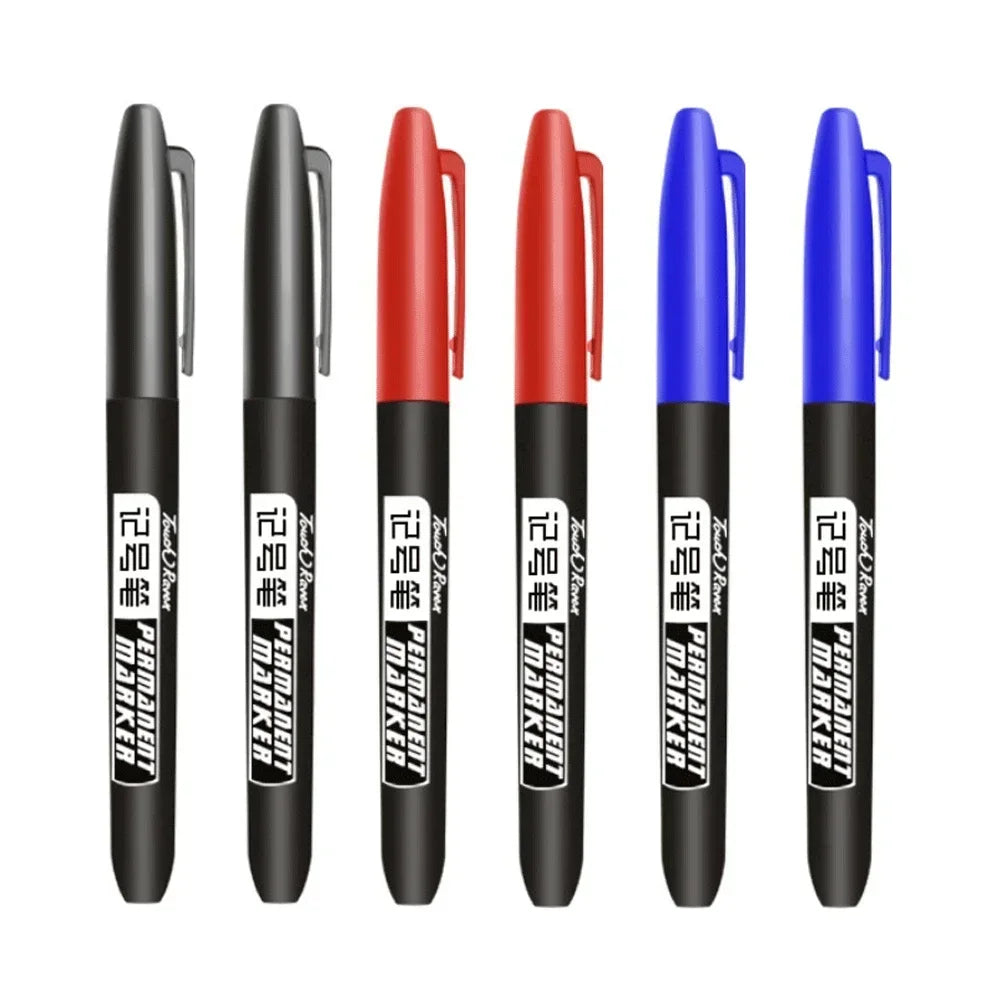 Set de 6 Marcadores Permanentes Impermeables Punta Fina