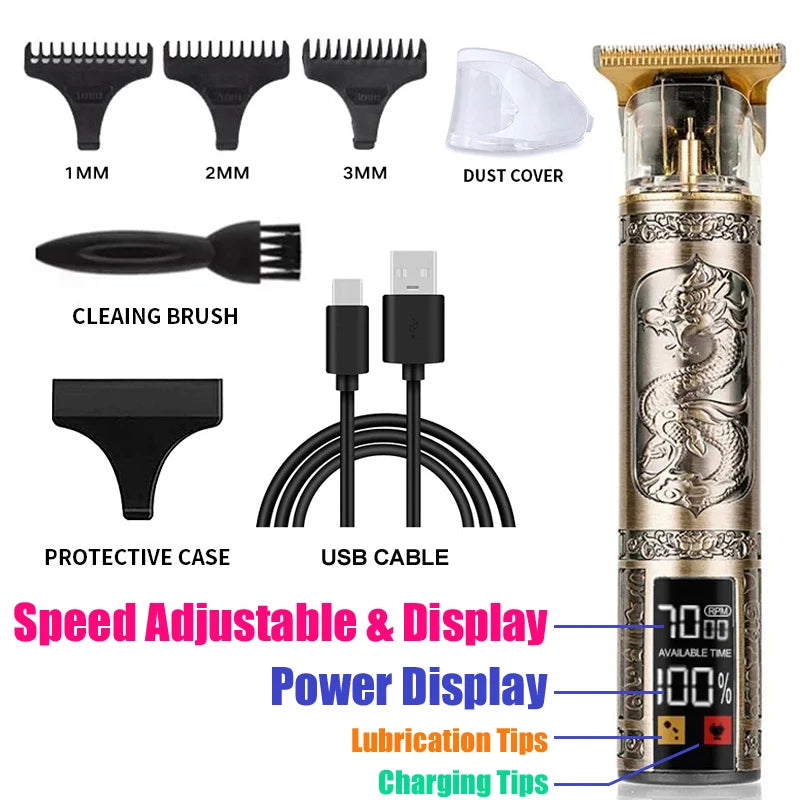 Vintage Hair Clipper USB Charging Hair Cutting Machine Electric Hair
