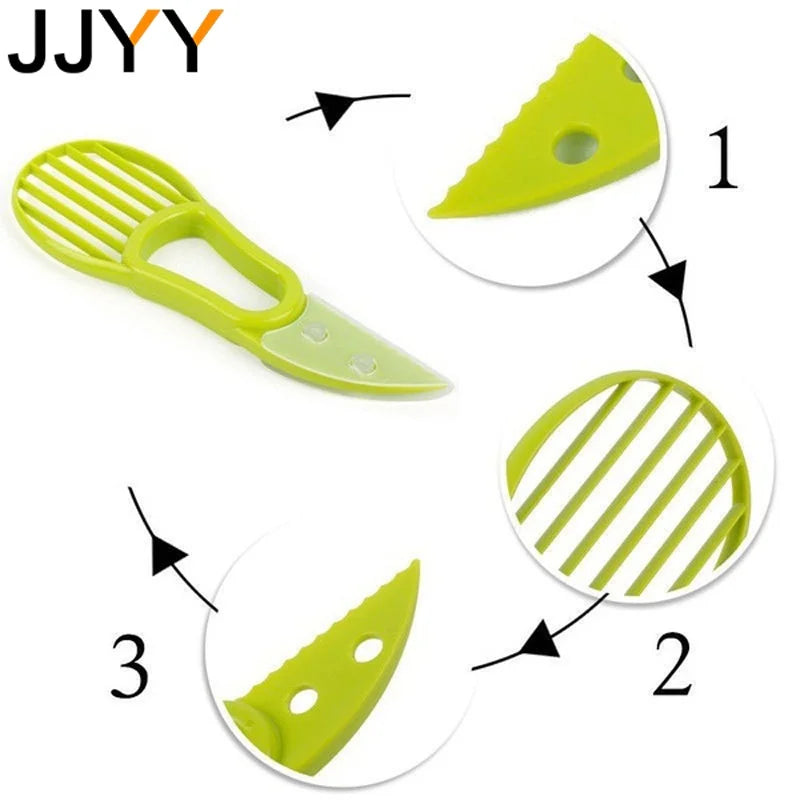 JJYY 3 In 1 Avocado Slicer Shea Corer Butter Fruit Peeler Cutter