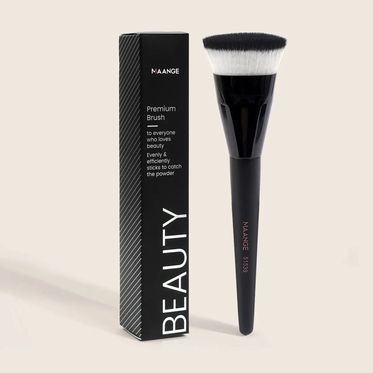 MAANGE Single Flat Round Tube Flat Head Foundation Brush With Box Powder Blush Makeup Brush Skin-friendly Makeup Tool