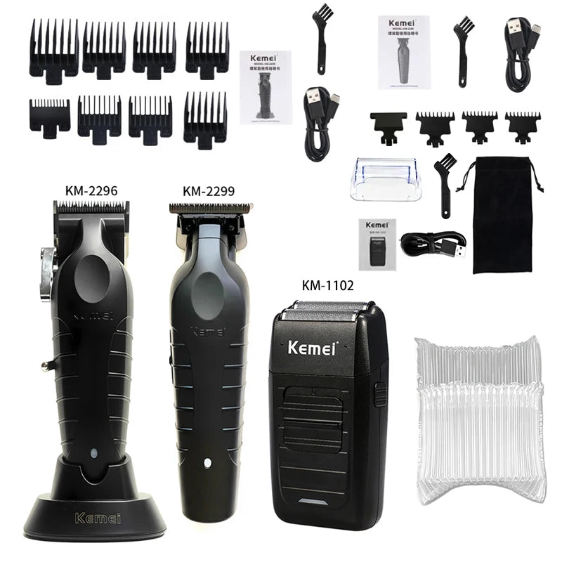 Kemei KM-2296 KM-2299 KM-1102 Hair Clipper Kit Men's Electric Shaver Hair