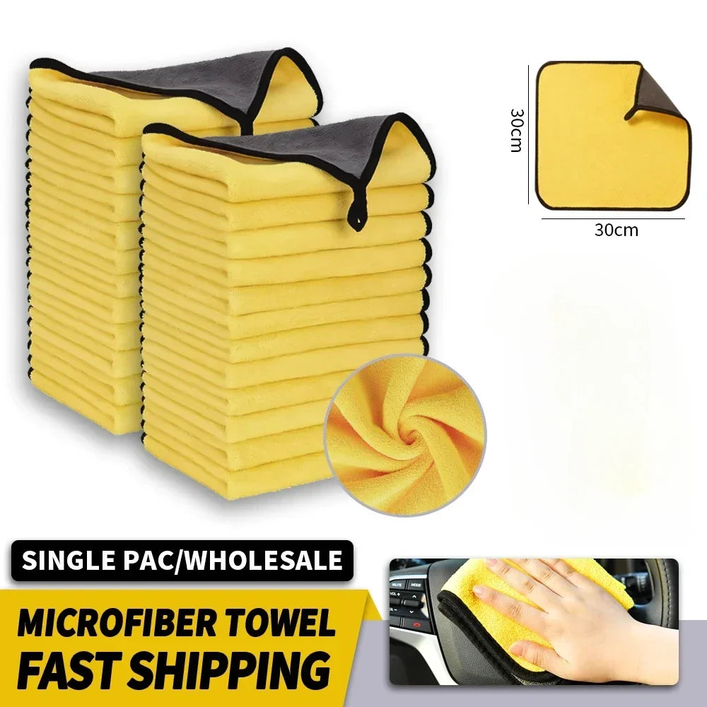 3/5/10Pcs Car Wash Microfiber Towel 30*30CM Car Cleaning