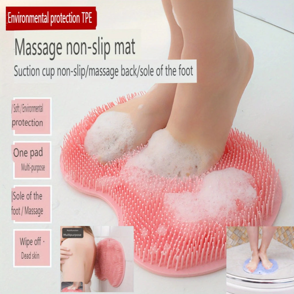 Exfoliating Foot Brush and Back Scrubber Anti-Slip Suction Cup - Tool for Body Dirt Removal