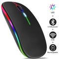 Ratón Inalámbrico Dual 2.4G + Bluetooth con LED y Recargable