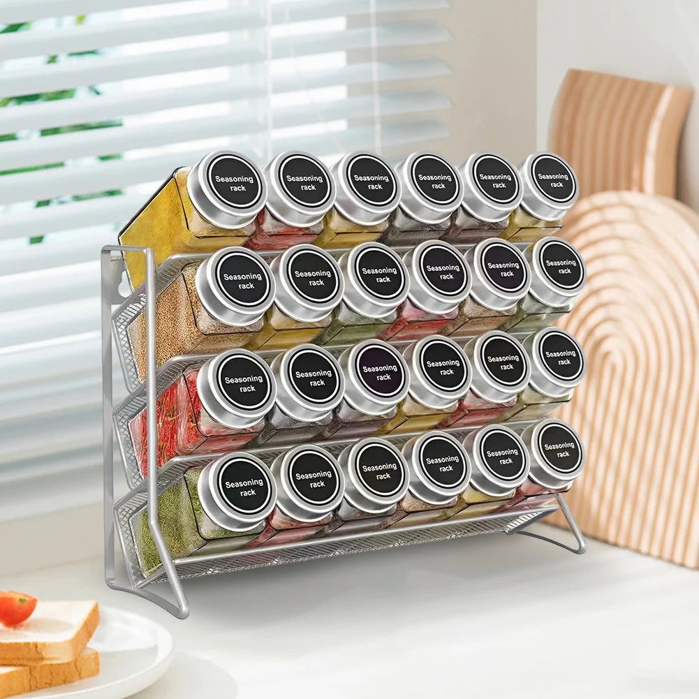 4 Tier  Container Holder Wall Mounted Spice Seasoning Organizer