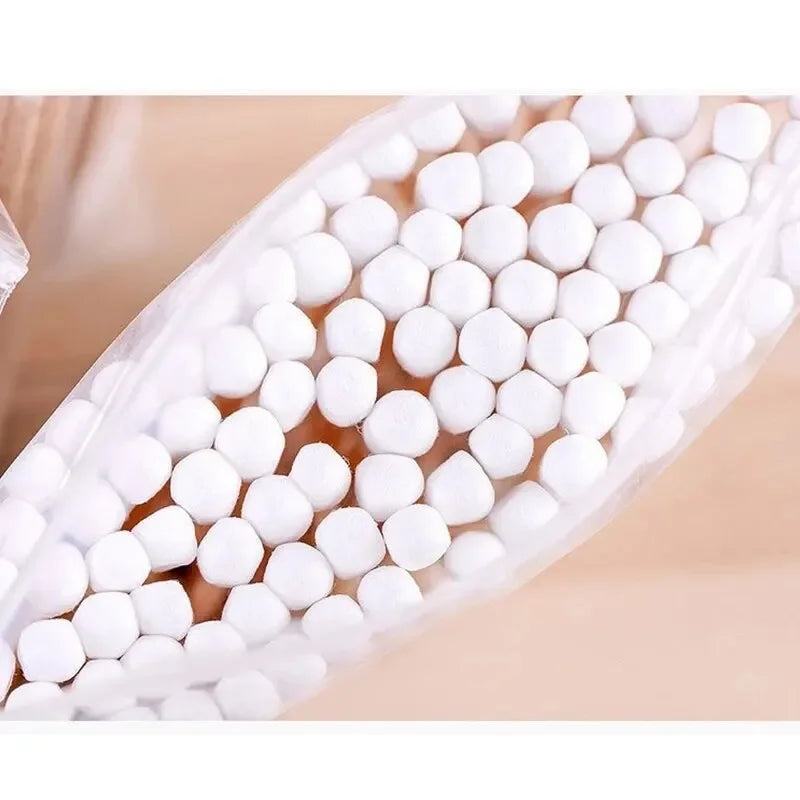 200/500 Double Round Headed Cotton Swabs Headed Cotton Swabs Bamboo Sticks