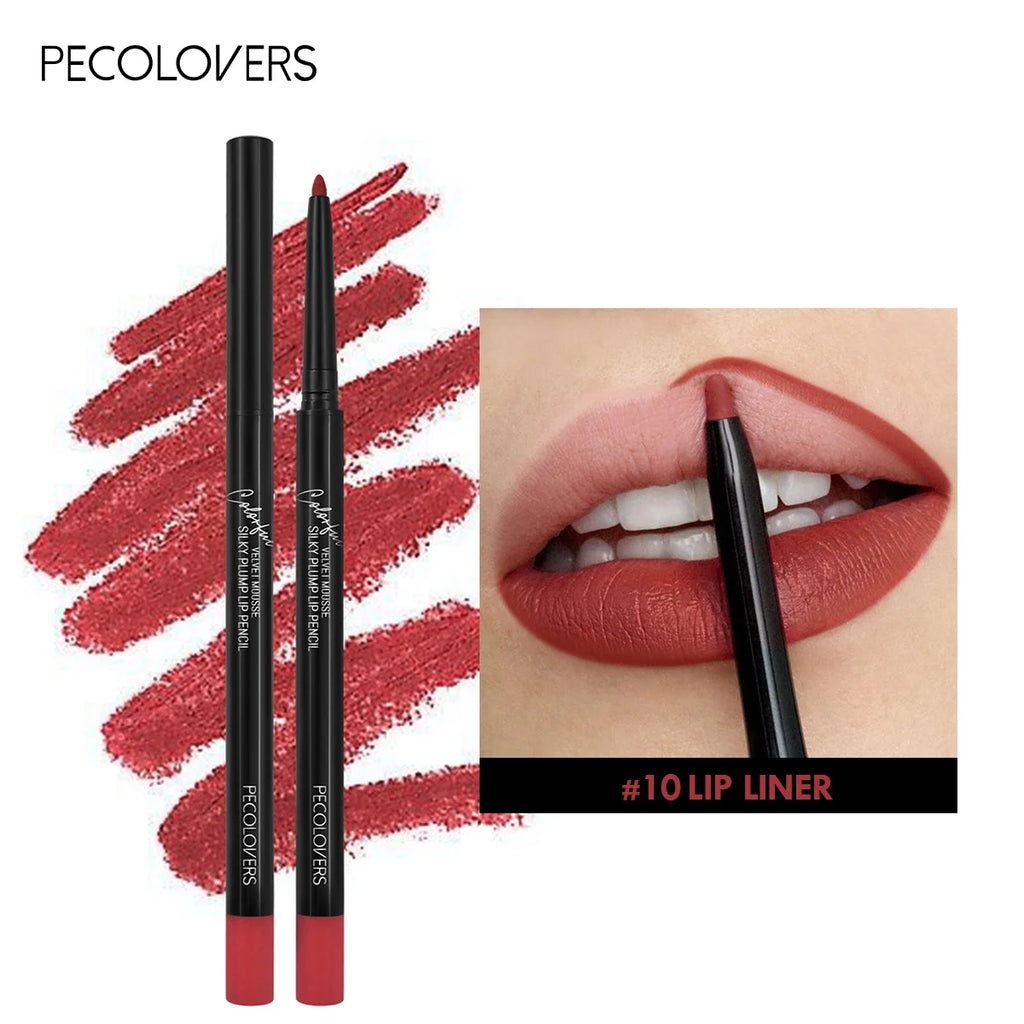 Waterproof Matte Lipliner Pencil Red Contour Tint Lipstick Long Lasting