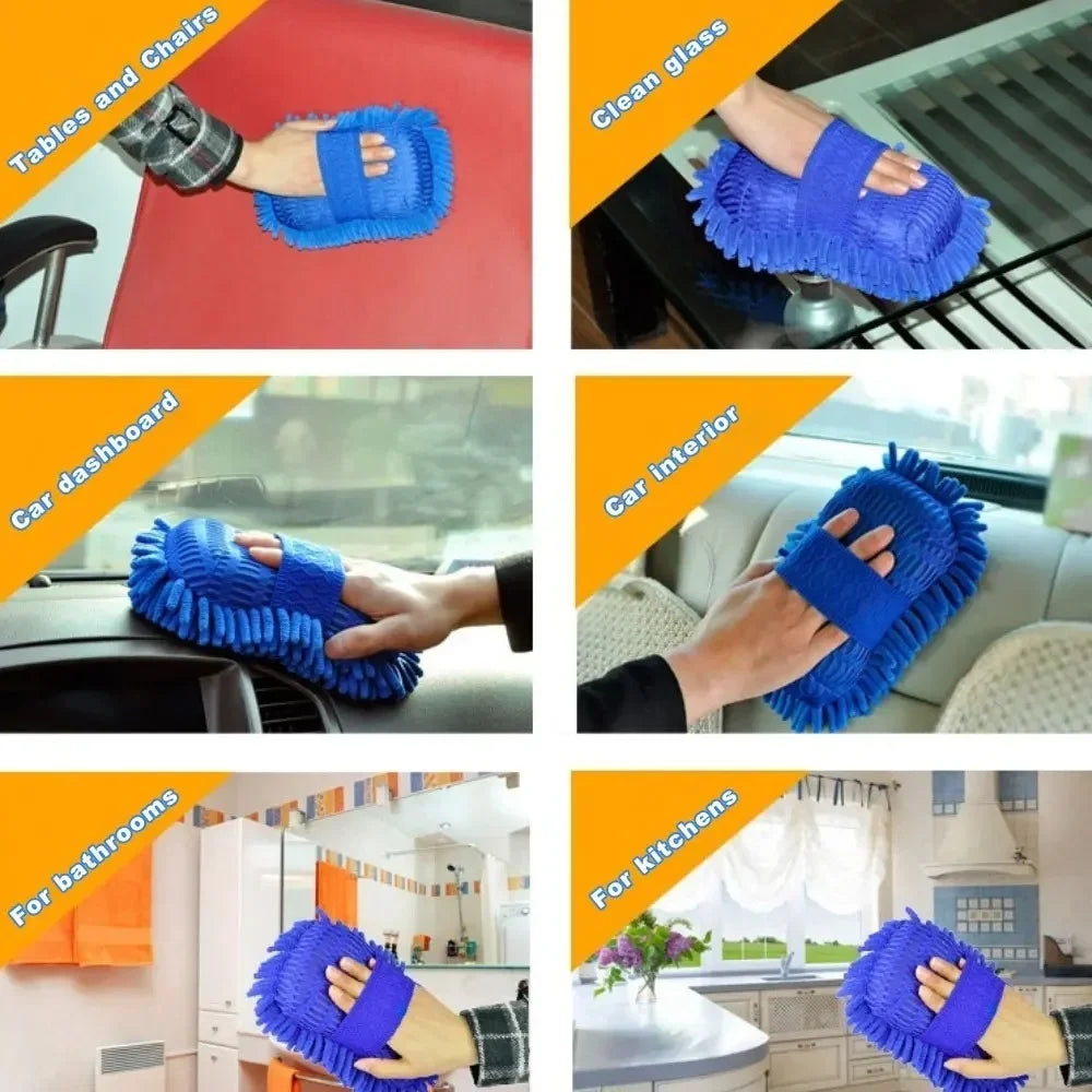 Superfiber Gloves Modeling Car Wash Sponge Clean Car Care Details