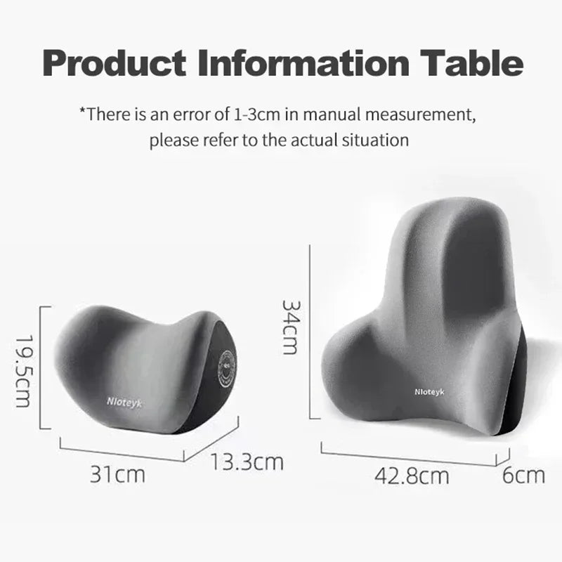 Memory Foam Headrest Lumbar Support Set Ergonomic Neck Pillow Back