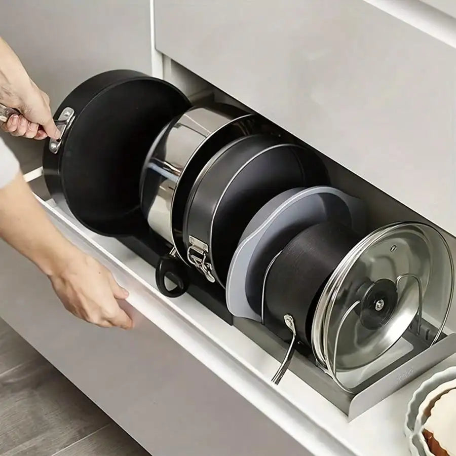 Expandable Pans Organizer Rack Kitchen Cabinet