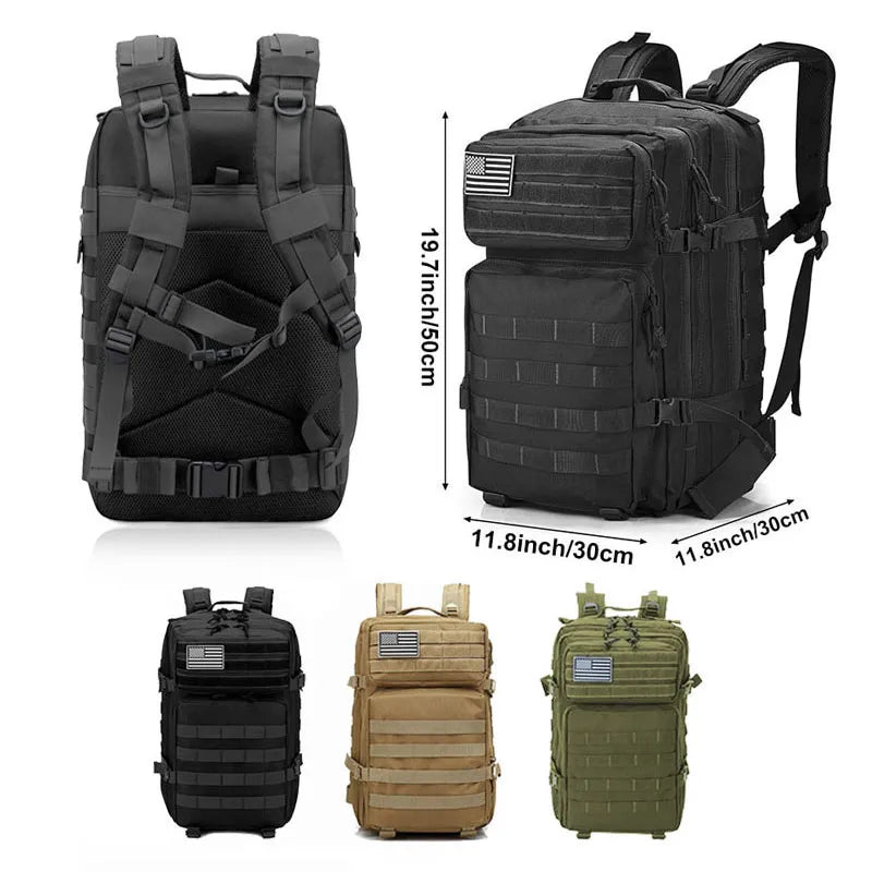 50L Tactical Backpack Men's Travel Large Capacity Rucksacks Men