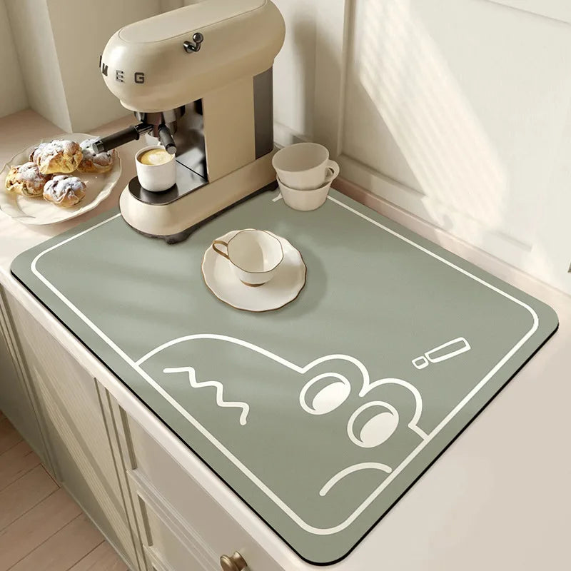 Super Absorbent Large Kitchen Absorbent Mat Antiskid Draining Coffee Dish Drying Mat