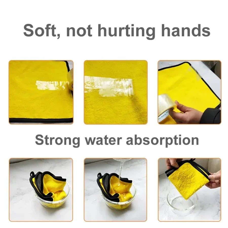 1/2/6/10pcs Microfiber Cleaning Towel Thicken Soft Drying