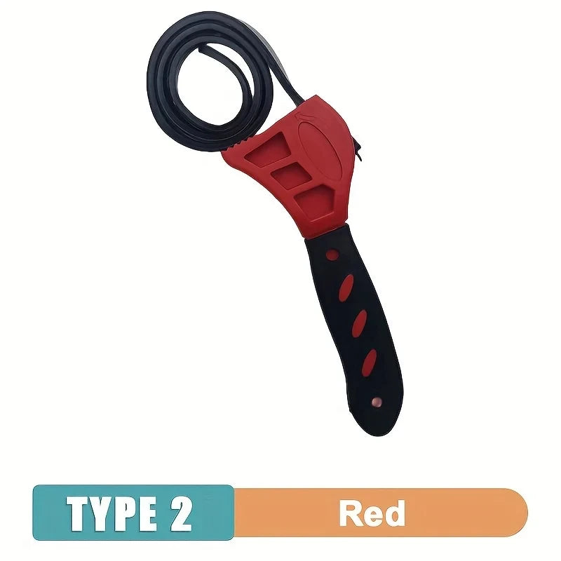 Multifunctional Belt Wrench Adjustable Rubber Strap Disassembly 6in