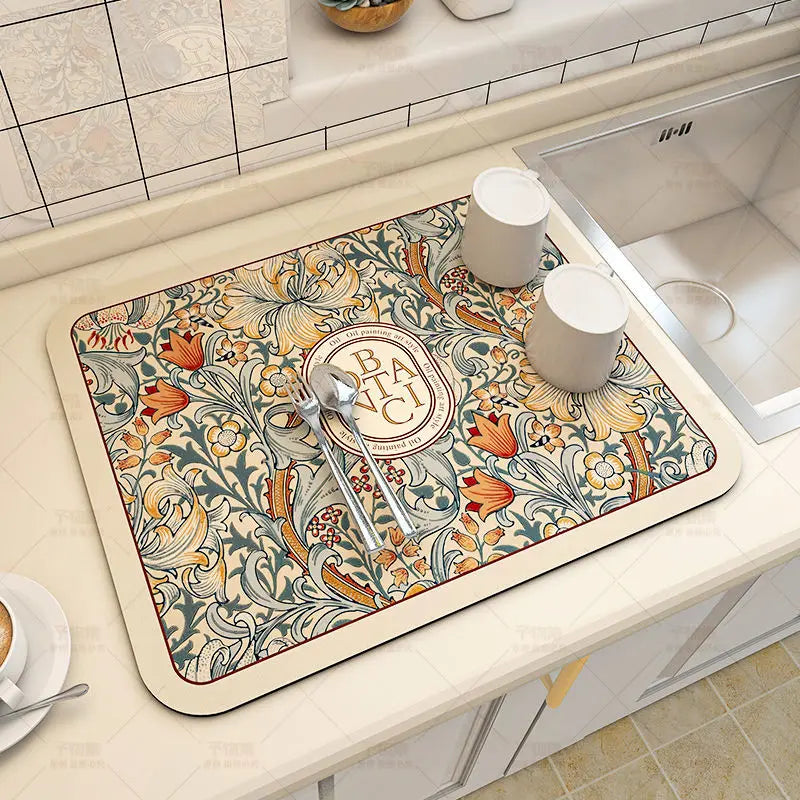 Super Absorbent Large Kitchen Absorbent Mat Antiskid Draining Coffee Dish Drying Mat