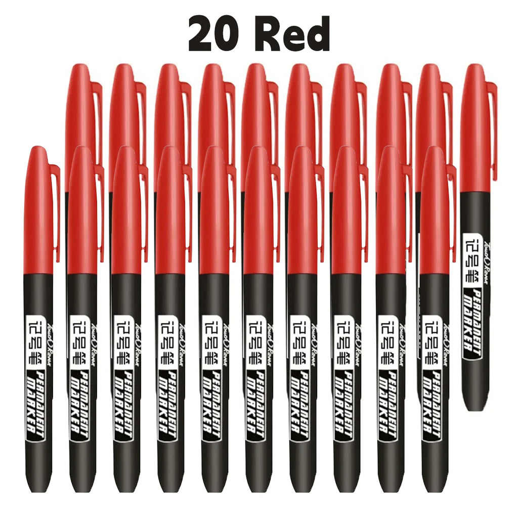 6 PCS Permanent Marker Pen Manga Drawing Markers Black Blue Red, Art School Supplies