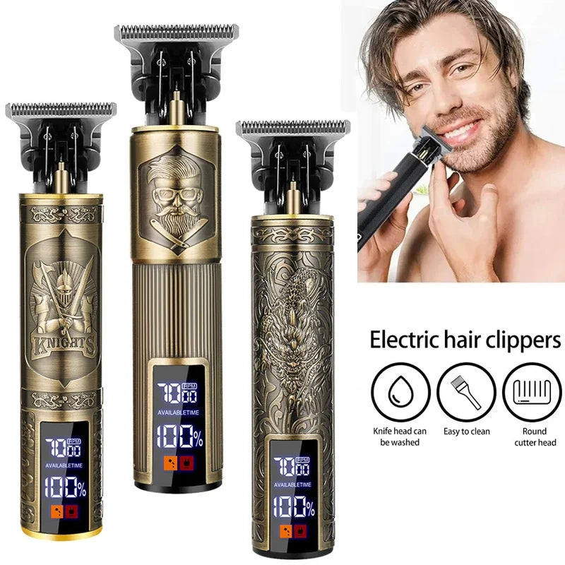 Vintage Hair Clipper Cordless Trimmer portable USB Fast Charging Hair