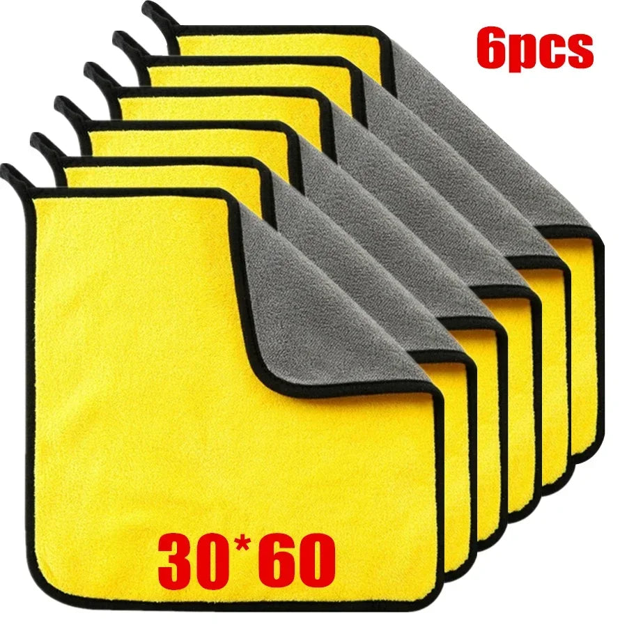 1/2/6/10pcs Microfiber Cleaning Towel Thicken Soft Drying