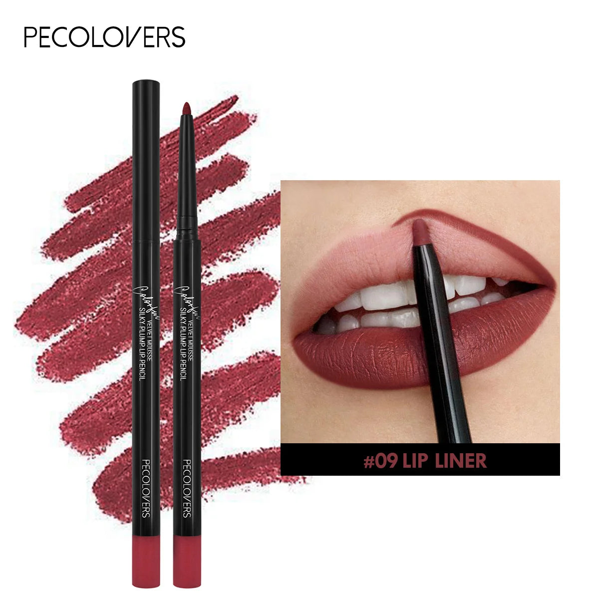 Waterproof Matte Lipliner Pencil Red Contour Tint Lipstick Long Lasting
