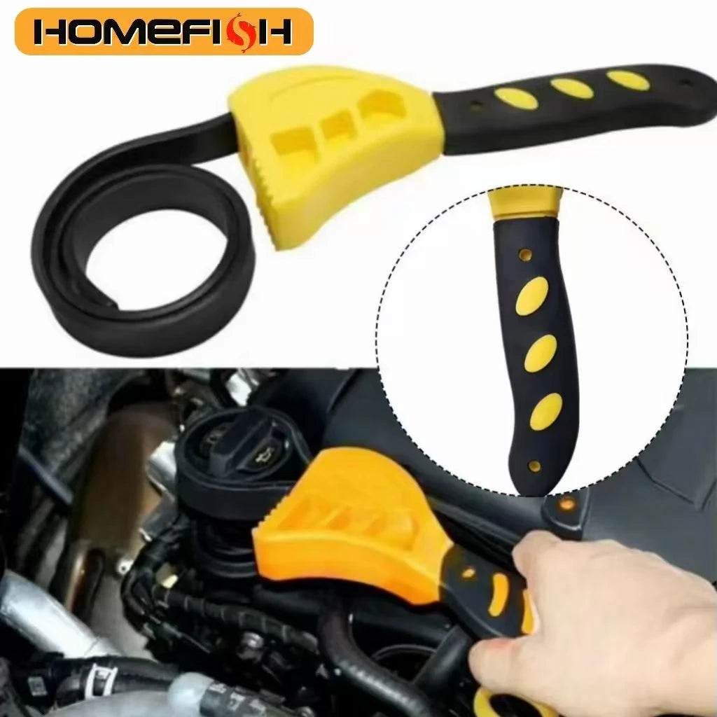 Multifunctional Belt Wrench Adjustable Rubber Strap Disassembly 6in