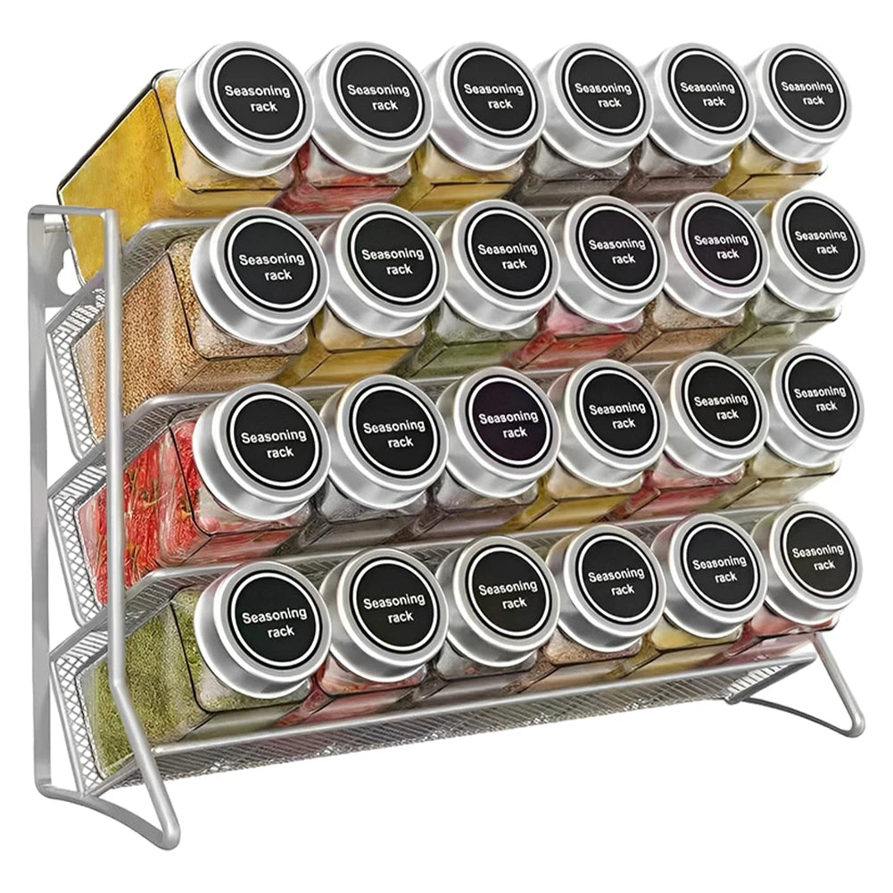 4 Tier  Container Holder Wall Mounted Spice Seasoning Organizer
