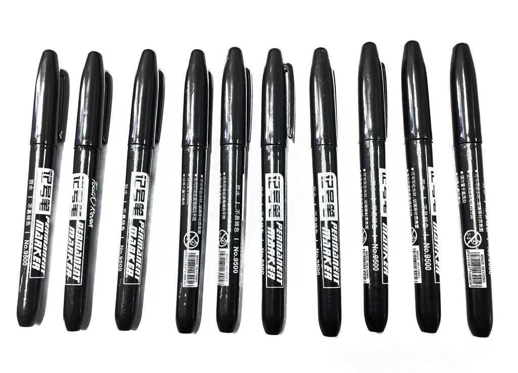 6 PCS Permanent Marker Pen Manga Drawing Markers Black Blue Red, Art School Supplies