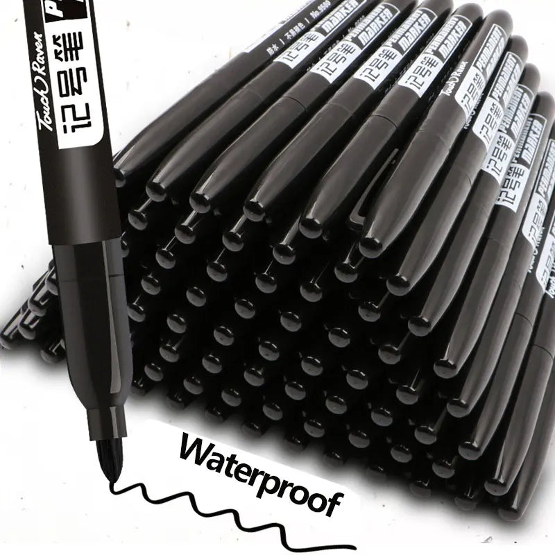6 PCS Permanent Marker Pen Manga Drawing Markers Black Blue Red, Art School Supplies