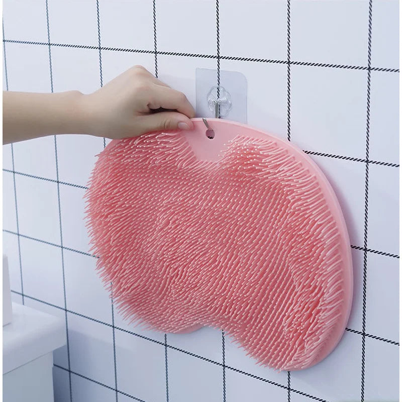 Exfoliating Foot Brush and Back Scrubber Anti-Slip Suction Cup - Tool for Body Dirt Removal