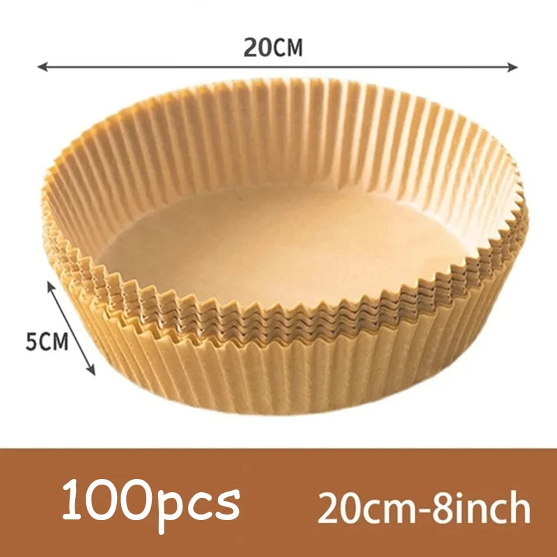 50Pcs Air Fryer Disposable Paper Non-Stick Airfryer Baking Papers Round Air-Fryer