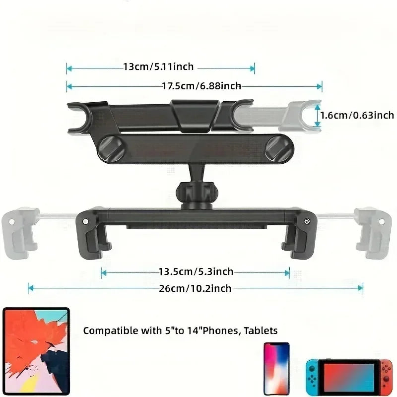 Telescopic Car Rear Pillow Phone Holder Tablet Rotating Car seat