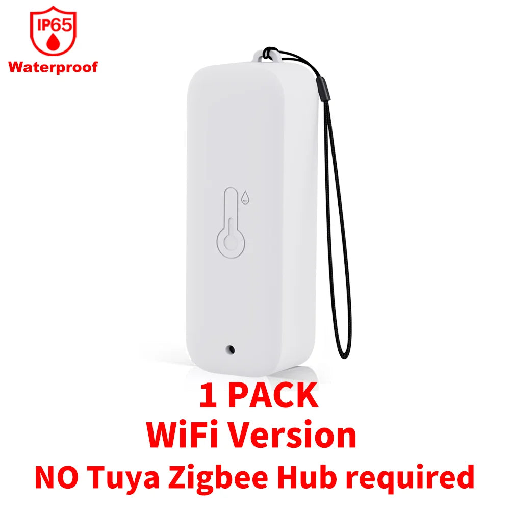Sensor WiFi de Temperatura y Humedad Tuya IP65 compatible con Alexa y Google Home
